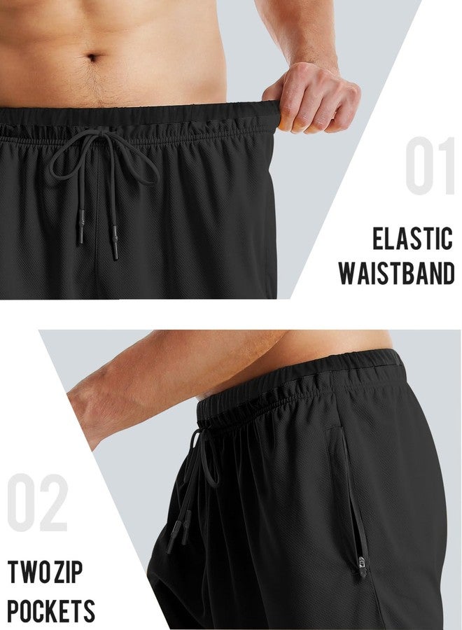 Aolesy Men's Basketball Shorts with Zipper Pockets Lightweight Quick Dry 10 Inch Workout Shorts for Men Athletic Gym Black - Image 4